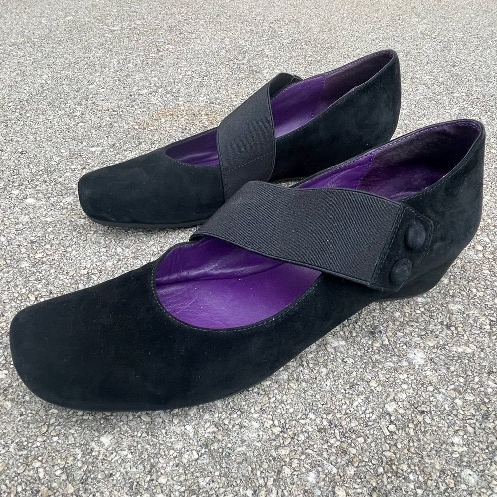 Vaneli Mable Mary Janes Suede Black Sz 8.5N
